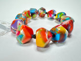 Jackie Brazil "Camille" Kandinsky Small Abstract Stones Resin Bracelet ( B0930 )