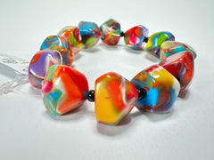 Jackie Brazil "Camille" Kandinsky Small Abstract Stones Resin Bracelet ( B0930 )