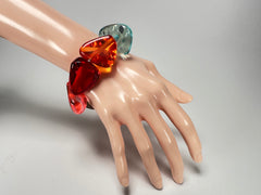 Jackie Brazil "Diamonds" Transparent Summer Mix Flintstone Bone Bracelet ( B0211 )