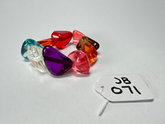 Jackie Brazil "Diamonds" Transparent Summer Mix Flintstone Bone Bracelet ( B0211 )