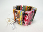 Jackie Brazil "Pop Art" Kandinsky 8 Squares Elasticated Bracelet ( B0376 )