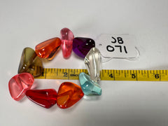 Jackie Brazil "Diamonds" Transparent Summer Mix Flintstone Bone Bracelet ( B0211 )