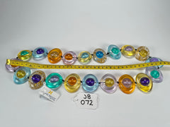 Jackie Brazil "Saturn" Transparent Paris Mix Disc & Ball Long 75cm Necklace ( N0052 )