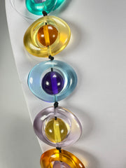 Jackie Brazil "Saturn" Transparent Paris Mix Disc & Ball Long 75cm Necklace ( N0052 )