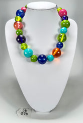 Jackie Brazil "Large Spheres" Transparent Paris Mix Short Abstract Necklace 50cm ( N2692 )