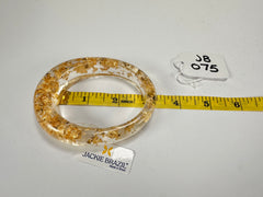 Jackie Brazil "Solid Oval" Gold Flakes 1.3cm Resin Bangle ( B0040 )
