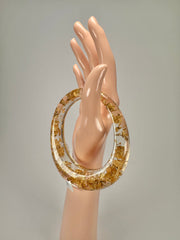 Jackie Brazil "Solid Oval" Gold Flakes 1.3cm Resin Bangle ( B0040 )