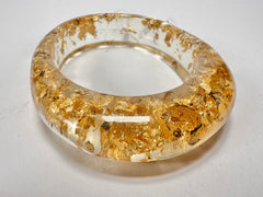 Jackie Brazil "Solid Oval" Gold Flakes 1.3cm Resin Bangle ( B0040 )