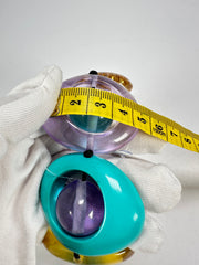 Jackie Brazil "Saturn" Transparent Paris Mix Disc & Ball Elastic Bracelet ( B0052 )