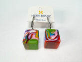 Jackie Brazil "Liquorice Cube" Kandinsky Allsorts Resin Earrings ( E0126 )