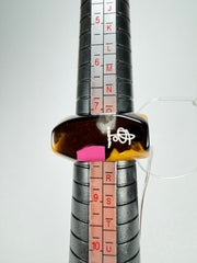 Jackie Brazil "Time Square" Art Deco Square Resin Ring ( R3084 ) Size UK Q / USA 8