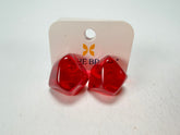 Jackie Brazil "Camille" Red Transparent Abstract Resin Earrings ( E1053 )