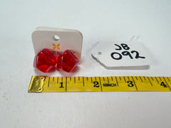 Jackie Brazil "Camille" Red Transparent Abstract Resin Earrings ( E1053 )