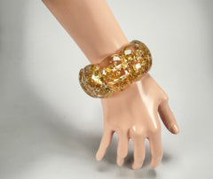 Jackie Brazil "Maria" Gold Flakes Elasticated Bracelet ( B0217 )