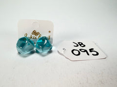 Jackie Brazil "Camille" Light Blue Transparent Abstract Resin Earrings ( E1053 )