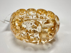 Jackie Brazil "Maria" Gold Flakes Elasticated Bracelet ( B0217 )