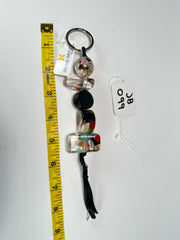 Jackie Brazil "Black & Cascade" Mix Beads Resin Keyring ( K0179 )