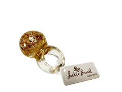 Jackie Brazil "Splendour" Large Ball Gold Flakes Ring ( R2500 ) Size UK - Q / US - 8