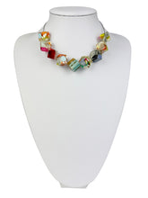 Jackie Brazil "Cascade" Short Squares On Adjustable Metal Cord Resin Necklace ( N3500 )