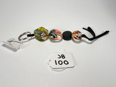 Jackie Brazil "Black & Cascade" Mix Beads Resin Keyring ( K0179 )