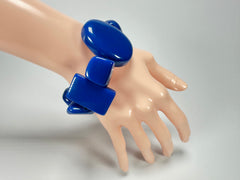 Jackie Brazil "Indiana" Royal Blue Multi Bead Resin Bracelet ( B0210 )