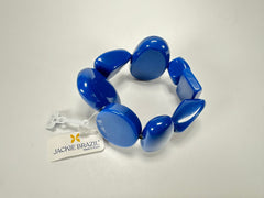 Jackie Brazil "Indiana" Royal Blue Multi Bead Resin Bracelet ( B0210 )