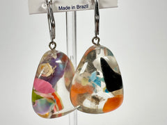 Jackie Brazil "Diamond" Cascade Flinstone on Hook Resin Earrings ( E0700 )