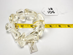 Jackie Brazil "Diamonds" Transparent Crystal Flintstone Bone Bracelet ( B0211 )