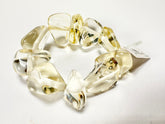 Jackie Brazil "Diamonds" Transparent Crystal Flintstone Bone Bracelet ( B0211 )