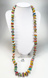 Jackie Brazil "Camille" Liquorice Stripes x Kandinsky Small Stones 110cm Necklace ( N0078 )