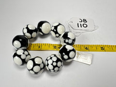 Jackie Brazil "Spots" Spotted Balls On Elastic Resin Bracelet ( B1470 )