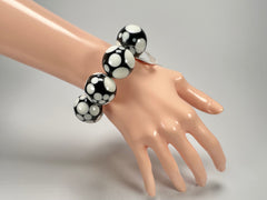 Jackie Brazil "Spots" Spotted Balls On Elastic Resin Bracelet ( B1470 )