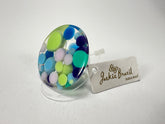 Jackie Brazil "Acrobatic" Flat Round Petite Blue Balls Spots Resin Ring ( R2536 ) Size UK P / US 7.5