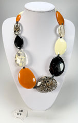 Jackie Brazil "Seasons Mix" Long Flat Riverstones 65cm Necklace ( N3700 )