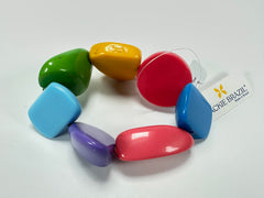 Jackie Brazil "Indiana" Gloss Mix Colours Multi Bead Resin Bracelet ( B0210 )