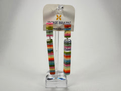 Jackie Brazil "Clarissa" Liquorice Spring Mix Thin Rectangle Resin Earrings ( E2452 )