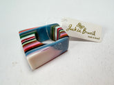 Jackie Brazil "Leda" Liquorice Allsorts Pop Art Colour Mix Resin Ring ( R2269 ) UK P / USA 7.5
