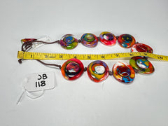 Jackie Brazil "Saturn" Kandinsky Disk and Cylinder On String Short 50cm Necklace ( N0060 )