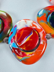 Jackie Brazil "Saturn" Kandinsky Disk and Cylinder On String Short 50cm Necklace ( N0060 )