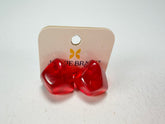 Jackie Brazil "Camille" Red Transparent Abstract Resin Earrings ( E1053 )