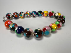 Jackie Brazil "Spotted Balls" Party Mix Spots Resin Necklace 50cm ( N1675 )