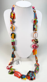 Jackie Brazil "Indiana" Kandinsky Multi-Bead Long Resin 110cm Necklace ( N0038 )
