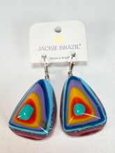 Jackie Brazil "Diamond" Kandinsky Flinstone on Hook Resin Earrings ( E0700 )