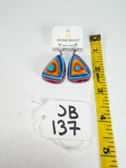 Jackie Brazil "Diamond" Kandinsky Flinstone on Hook Resin Earrings ( E0700 )