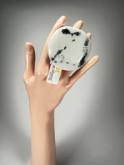 Jackie Brazil "Black & White Marble" Large Riverstone 40mm Ring ( R3605 ) Size UK - Z+1 / US- 13