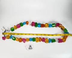 Jackie Brazil "Natural" Large Stones Carnaval Mix Long 90cm Resin Necklace ( N0425 )
