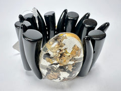 Jackie Brazil "Safari" Tusks w/ Seaweed Pendant Elasticated Bracelet ( B1020 )