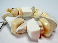 Jackie Brazil "Indiana" Cream Mix Multi Bead Resin Bracelet ( B0210 )