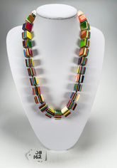 Jackie Brazil "POP" Liquorice Mix Colours Small Cubes 65cm Necklace ( N0046 )