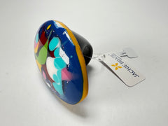 Jackie Brazil "Large Riverstone" Kandinsky Flat Oval Ring ( R3625 ) Size UK- R / US- 8.5